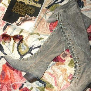 So Strange//Jeffrey Campell x Free People Joe Croc Lace Up Boots size 7M